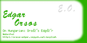 edgar orsos business card