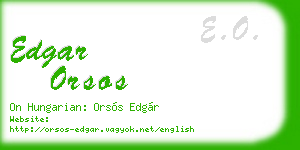 edgar orsos business card
